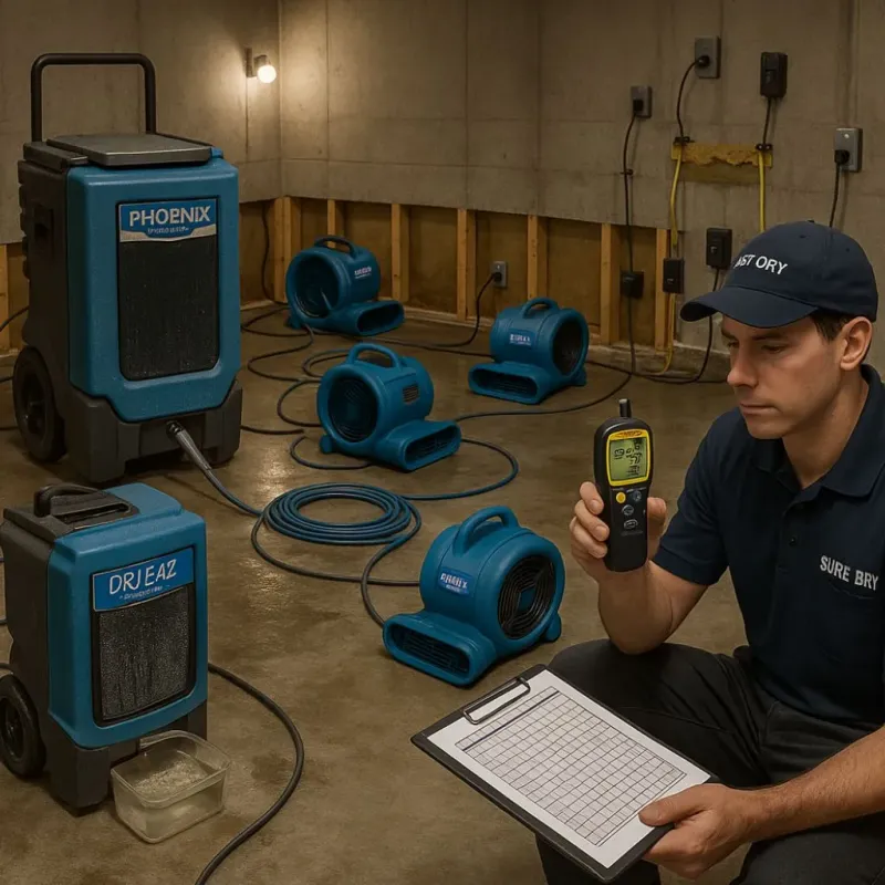 Structural Drying and Dehumidification process in Constantine, MI